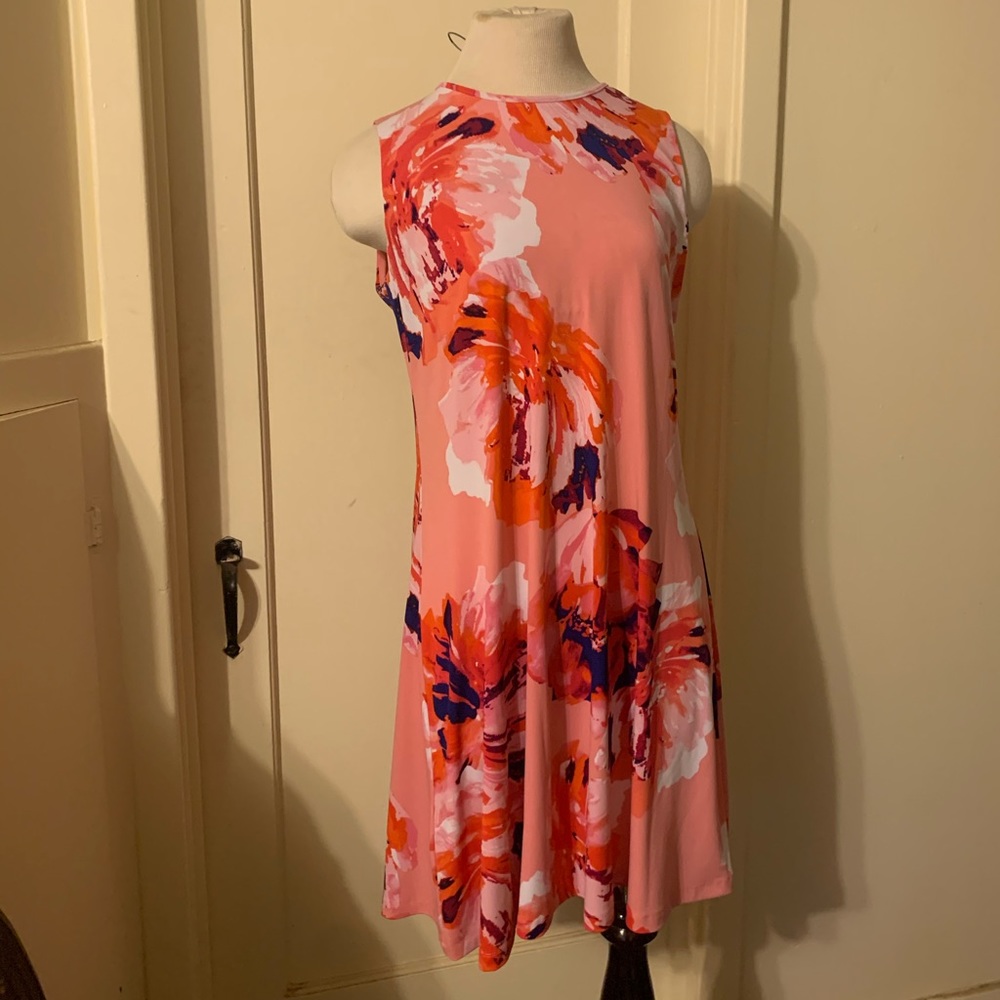 Calvin Klein Pink Floral Flare Dress